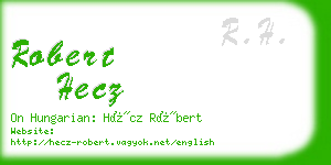 robert hecz business card